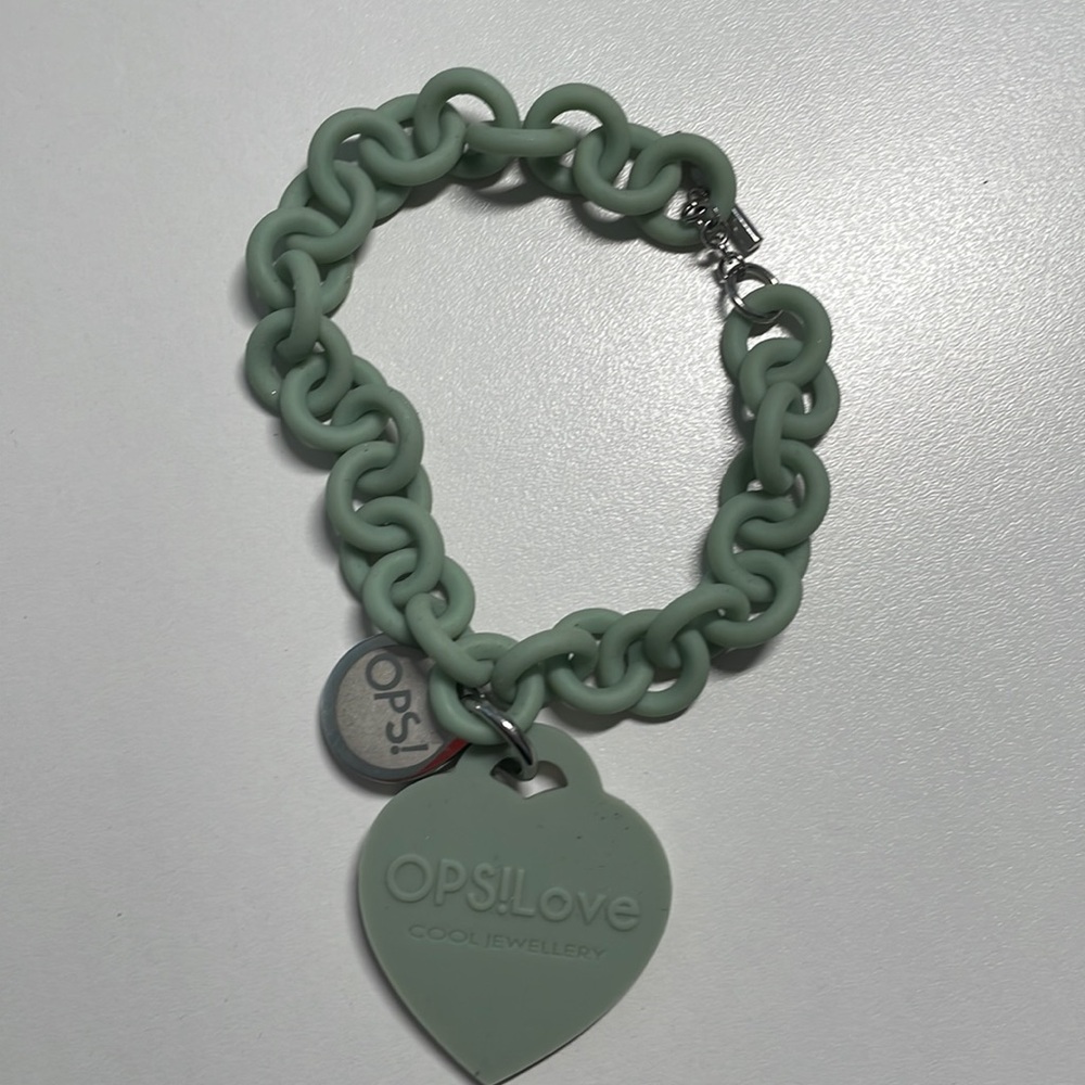 Ops love jeart chain ribber silicone bracelet